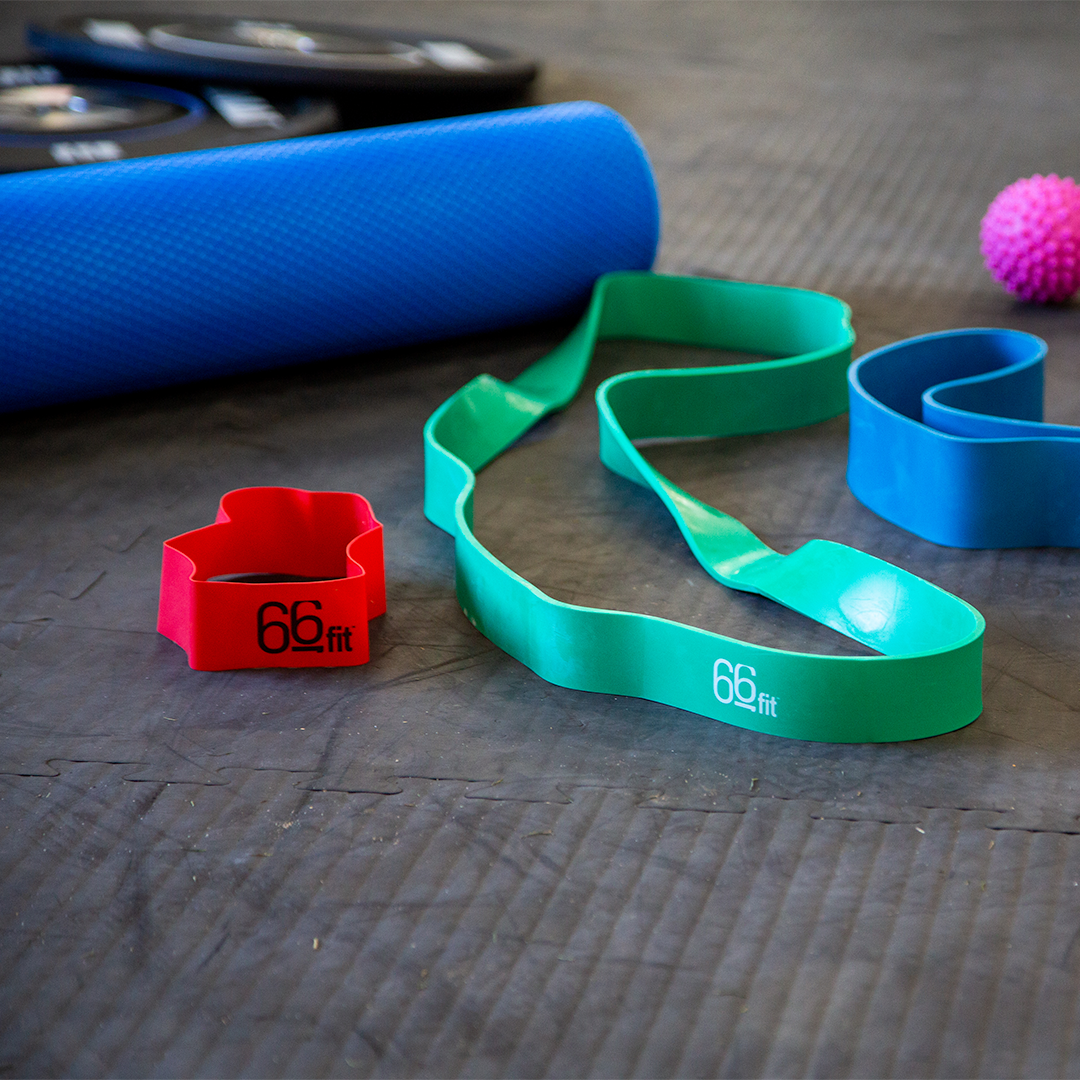 66BANDLP 66fit Exercise Resistance Band Loops 55cm Action Shot1