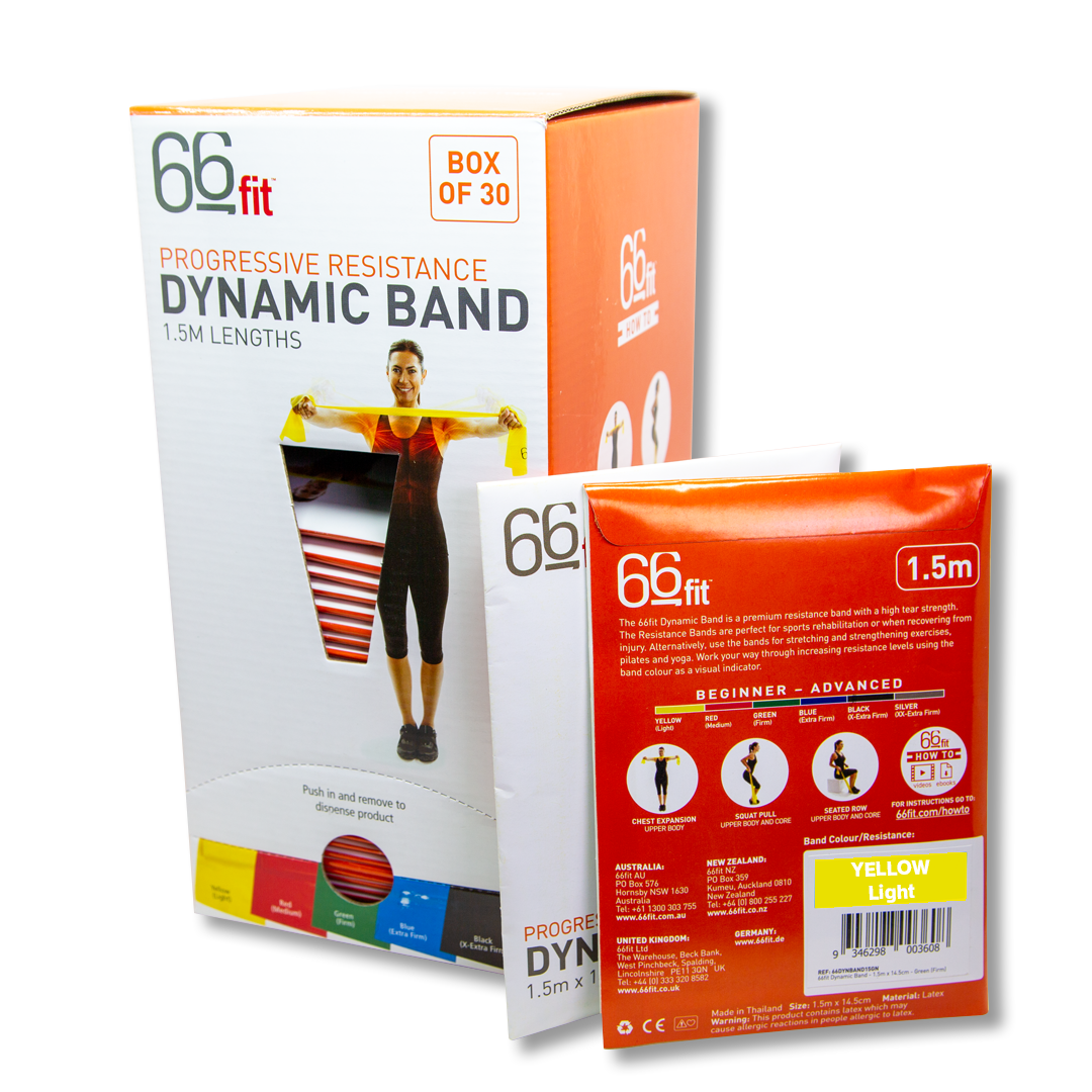 66fit Dynamic Resistance/Exercise Band 1.5m - Box Of 30