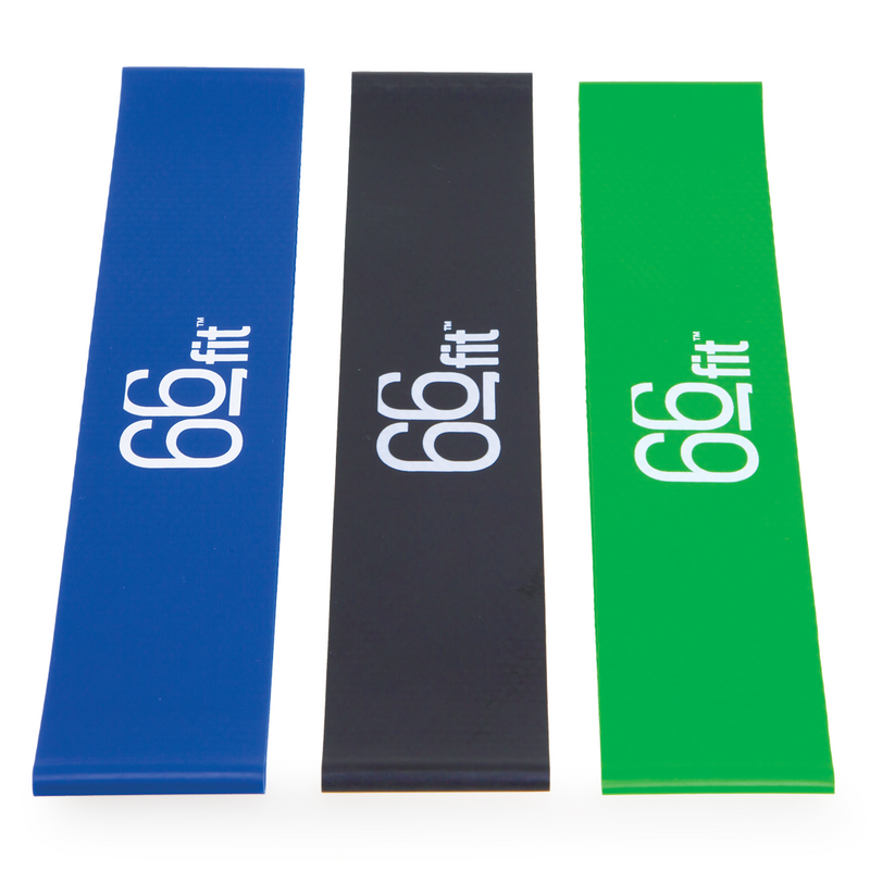 66fit Resistance Exercise Band Loops 25cm – Heavy - Set of 3