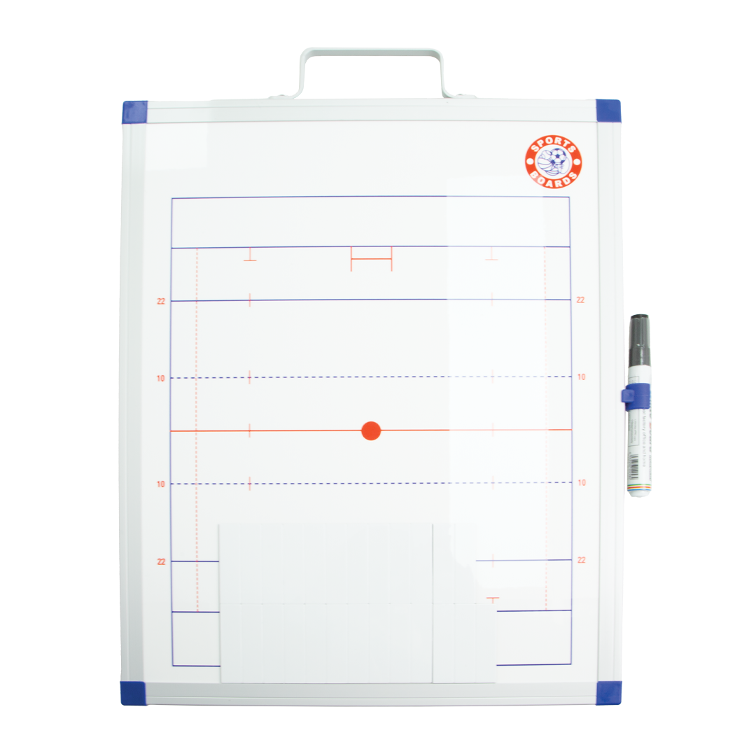 Whiteboard with grid lines and a marker on a white background