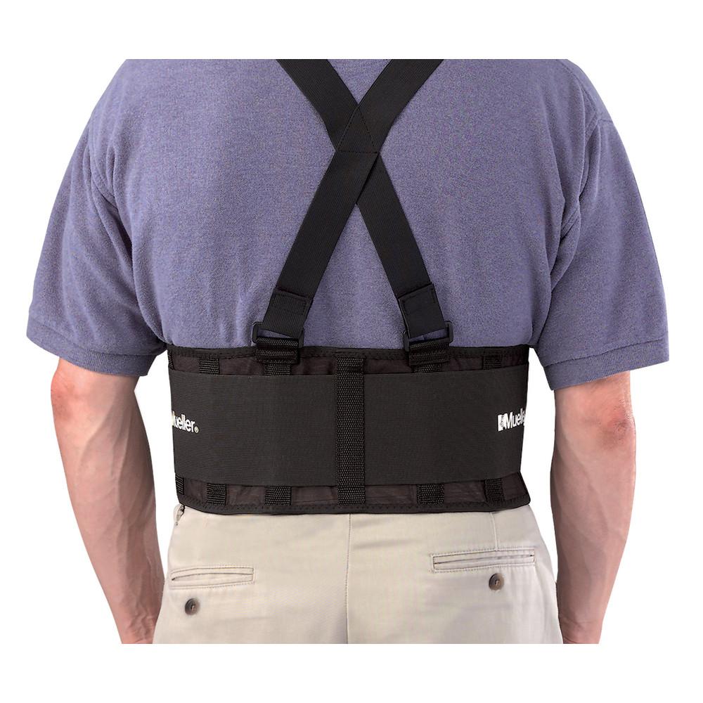 Mueller Back Support With Suspenders - Black