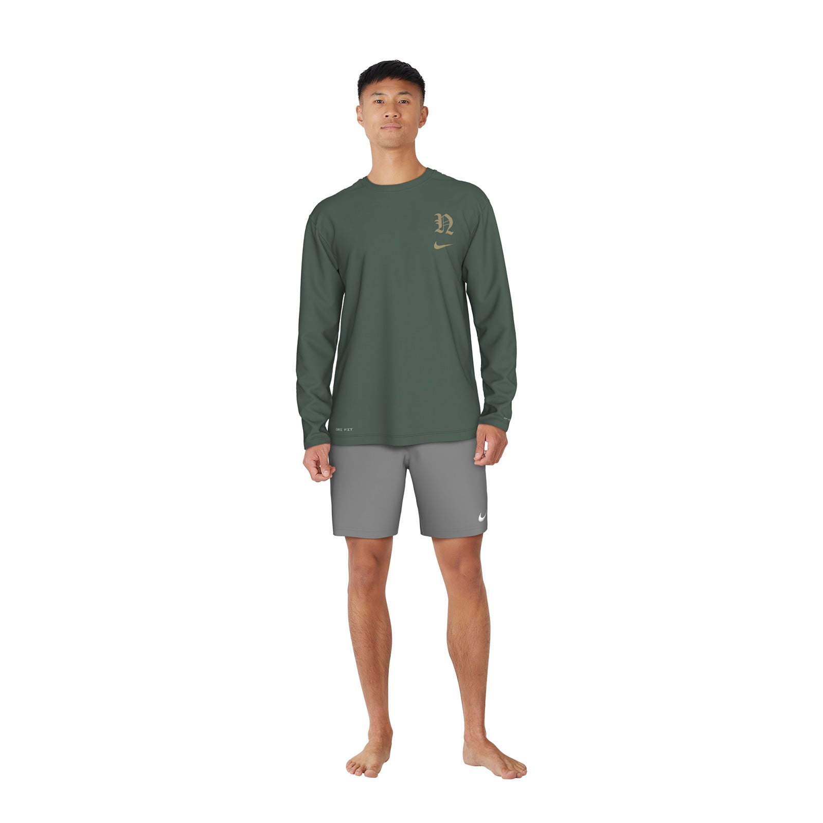 Nike Swim Men's Gothic Letter Long Sleeve Hydroguard Top