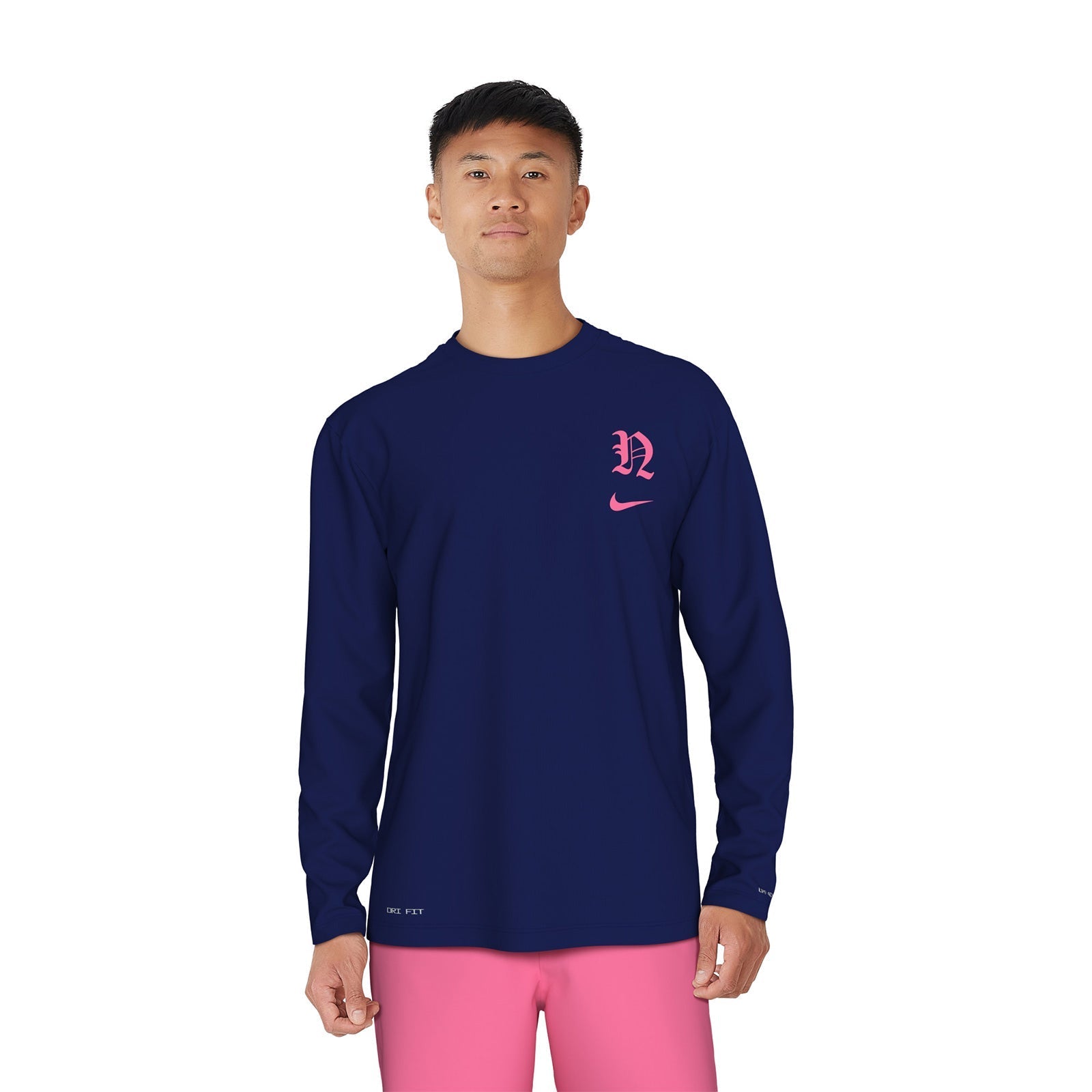 Nike Swim Men's Gothic Letter Long Sleeve Hydroguard Top