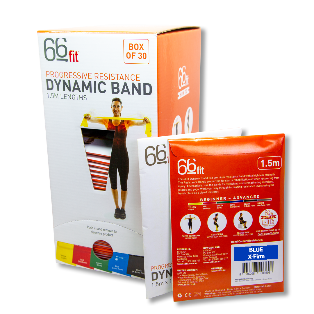 66fit Dynamic Resistance/Exercise Band 1.5m - Box Of 30