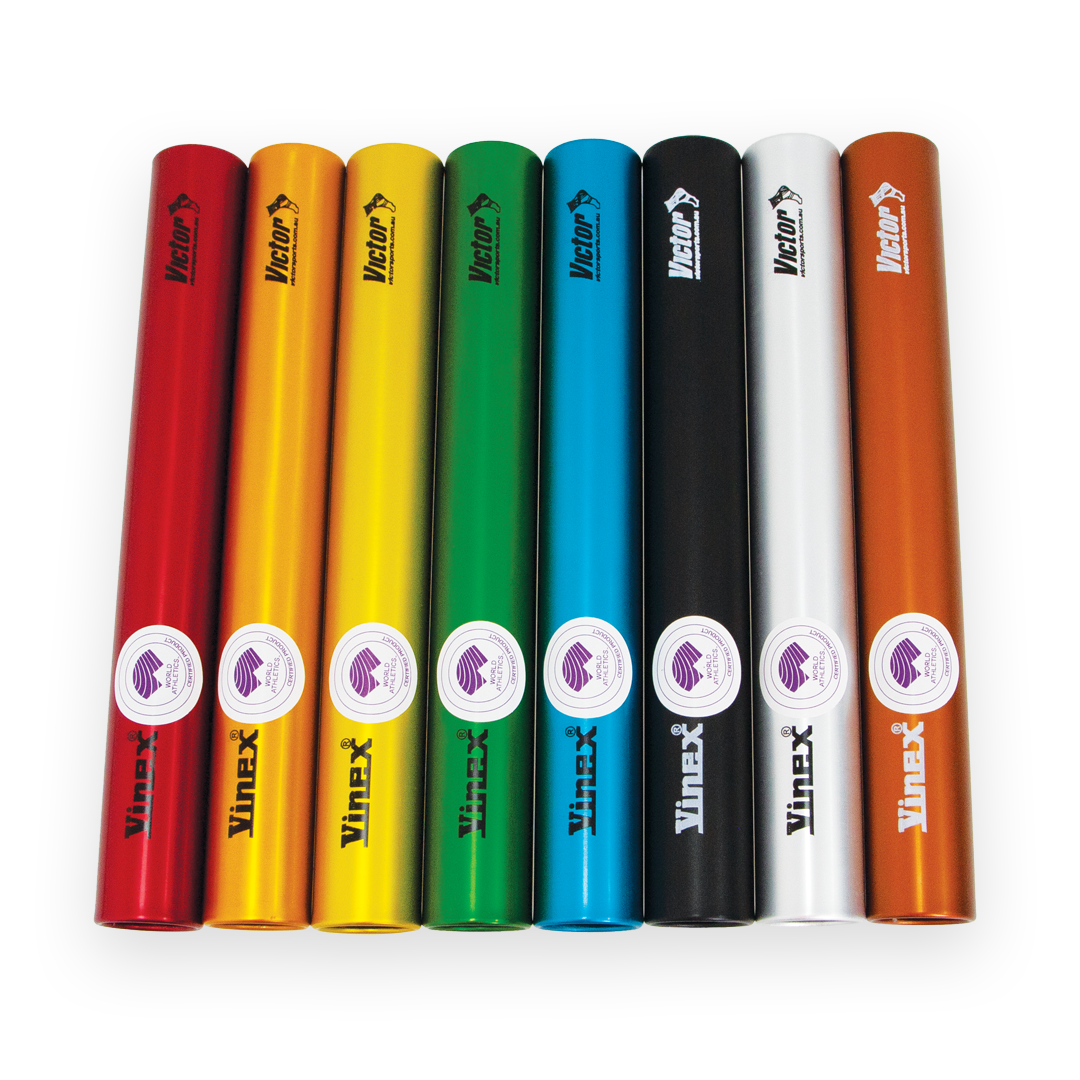 VATHRBSJ Victor Aluminium Relay Baton Set Junior Rainbow Back