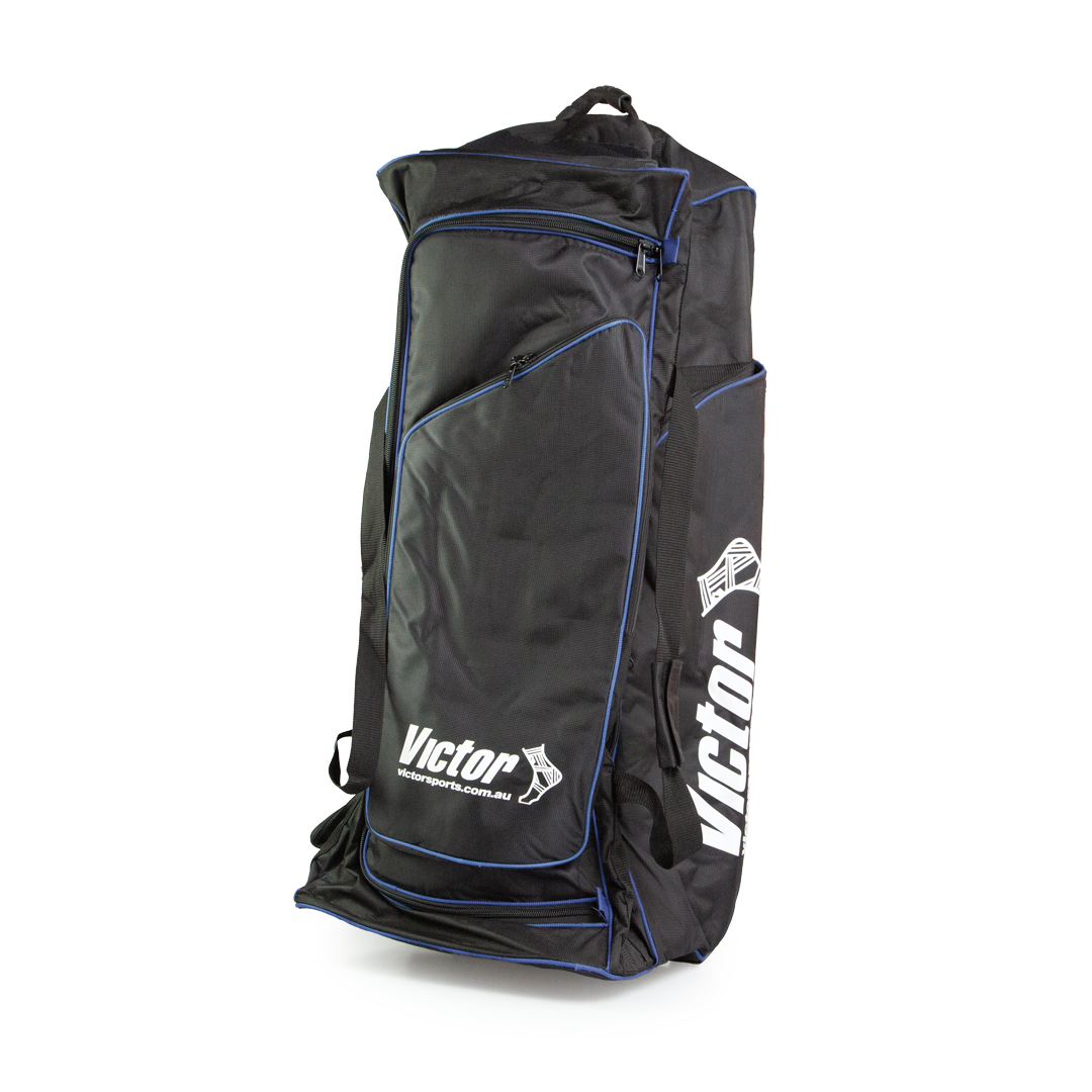 VCRBD Victor Cricket Bag Deluxe Big Carry Bag Blue Black Side Angle 2