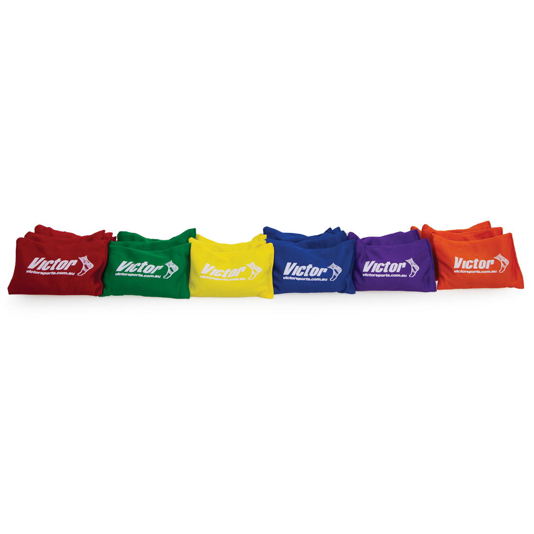 VFGBBS30 Victor Bean Bag Set 30 Red Yellow Orange Green Blue Purple Bean Bag Sacks Products
