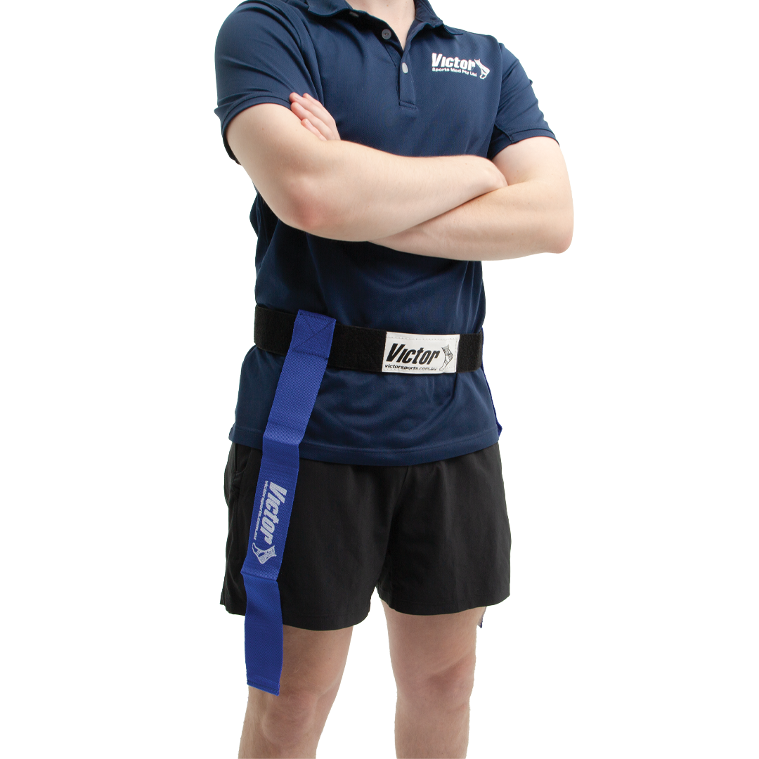 VFGTBBL Victor Tag Belt Blue Modelled