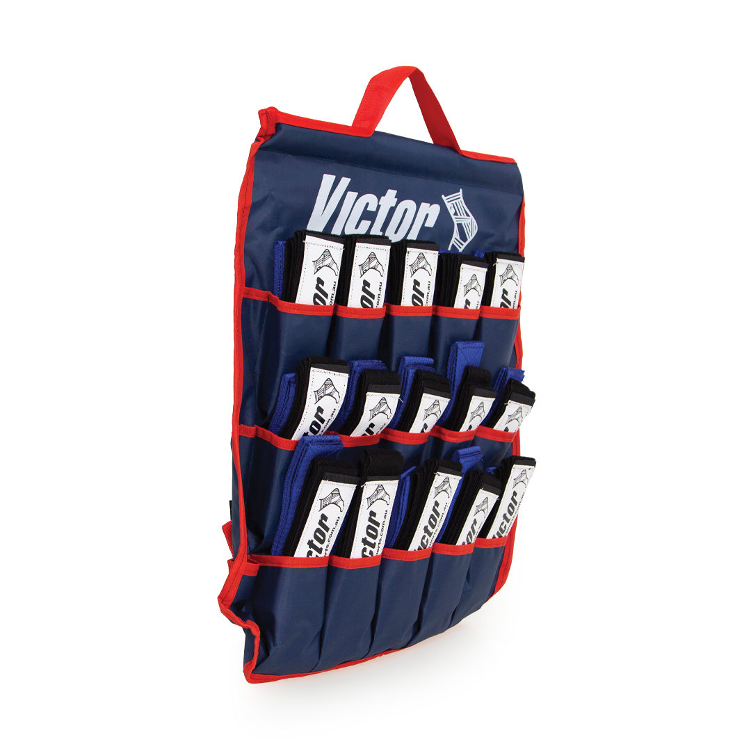 VFGTBSREBL Tag Belt Set 30 Holder Tag Belt Holder Red And Blue Side Angle