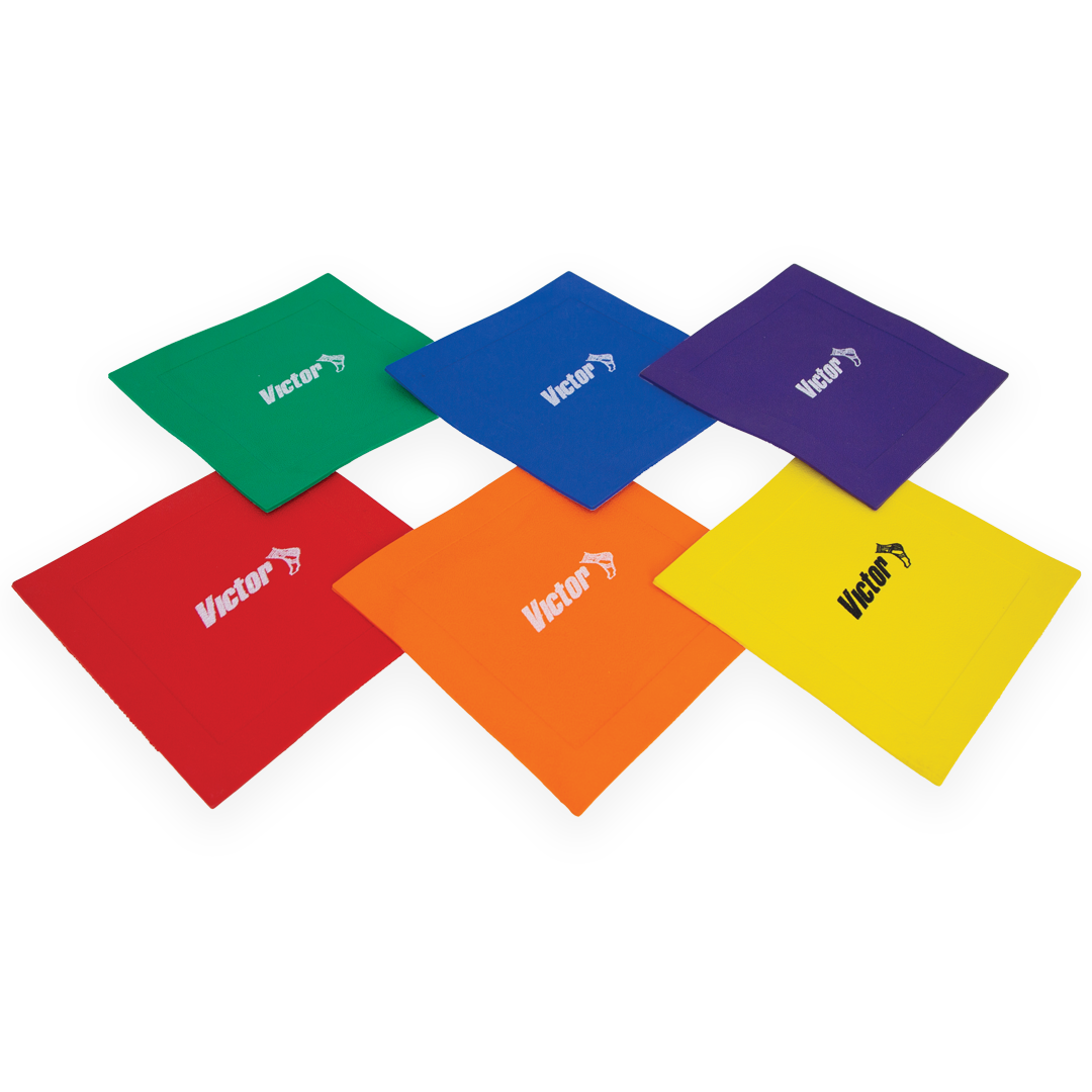 VMARSS6 Victor Floor Marker Space Station Set Of 6 MultiColoured Floor Markers Red Orange Yellow Green Blue Purple Group