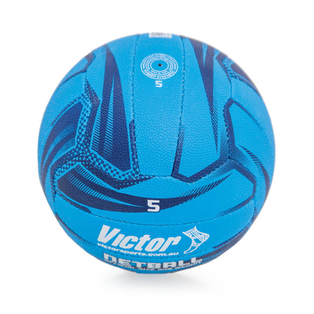 VNBPBL5 Victor Netball Pro Light Blue And Dark Blue Size 5 Side Angle