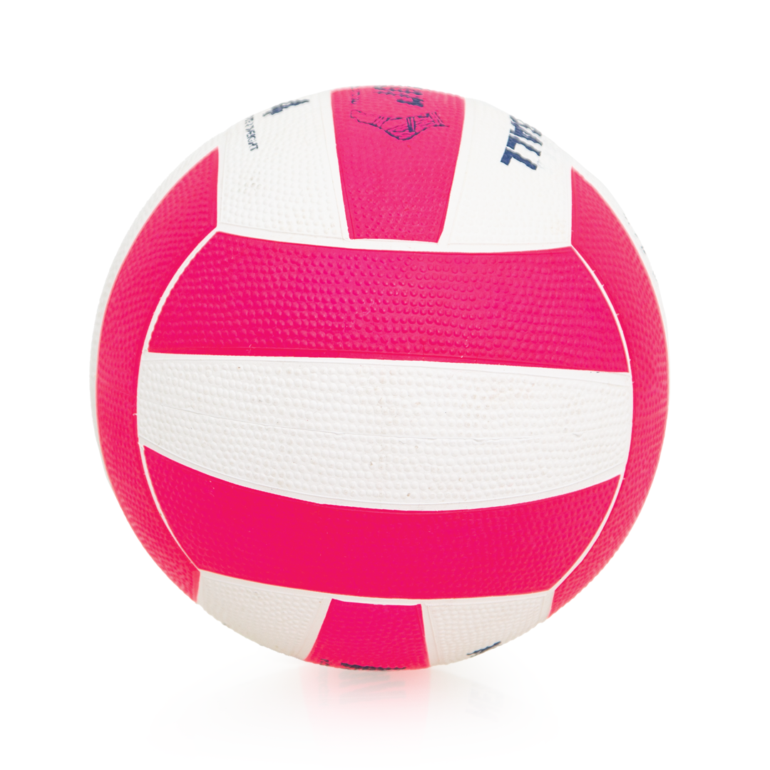 VNBR4 Victor Netball Rubber Pink And White Size 4 Side