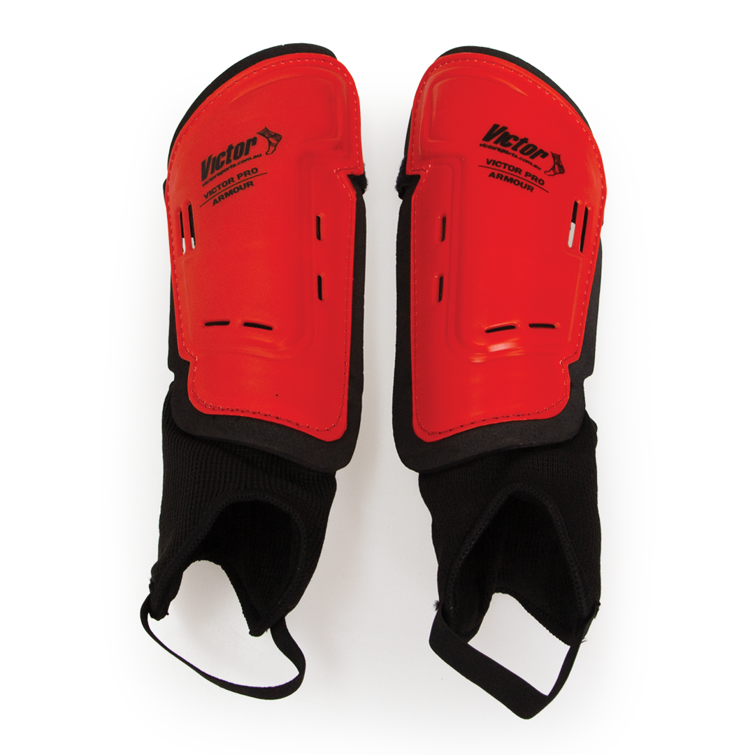 VSOCSGPAL Victor Soccer Shin Guard Pro Armour Pair Large Red Main