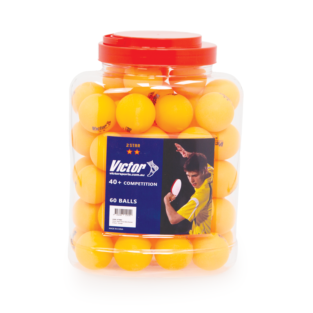 VTTBBO Victor Table Tennis Balls Bucket 5 Dozen Bucket Of 60 Orange Main