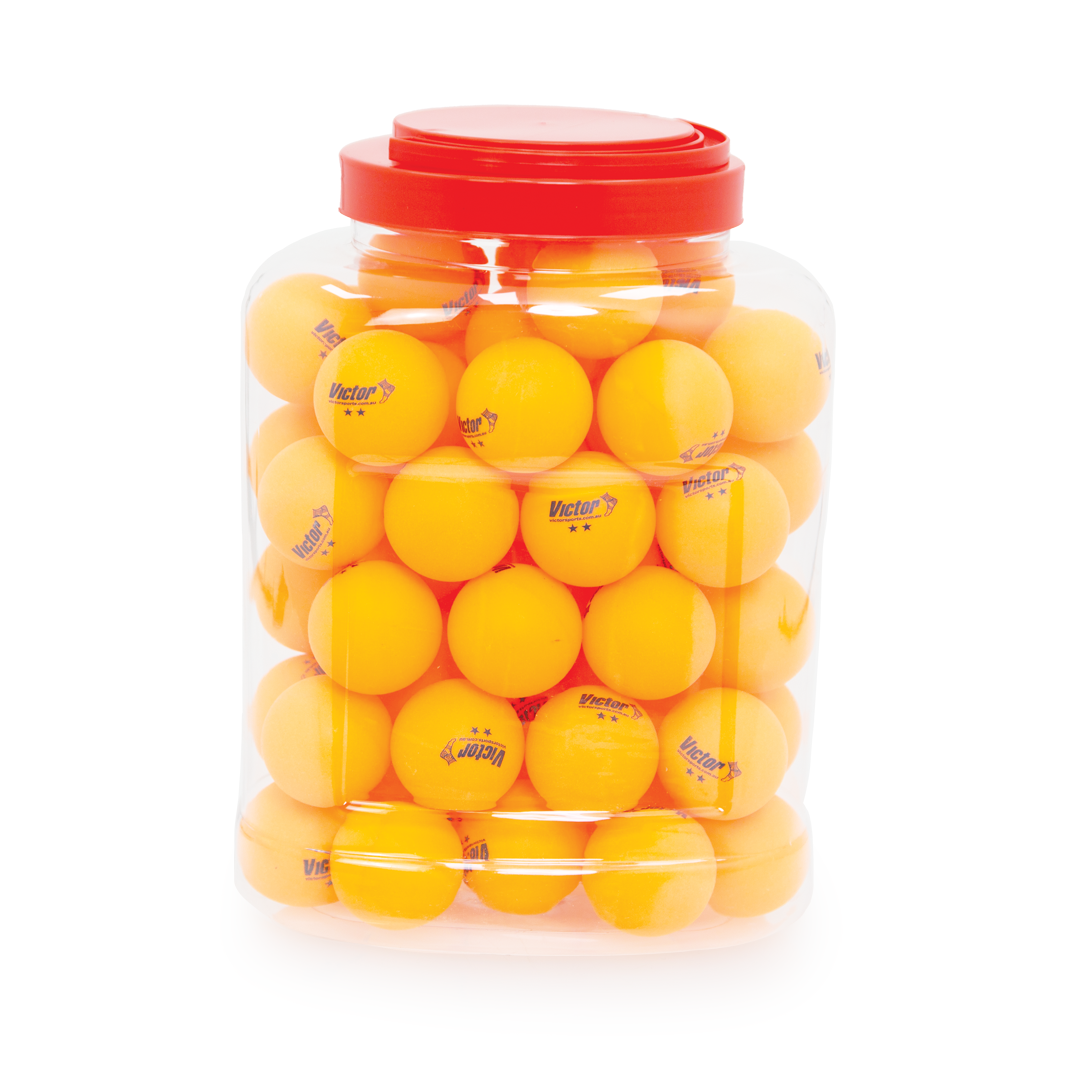 VTTBBO Victor Table Tennis Balls Bucket 5 Dozen Bucket Of 60 Orange Back