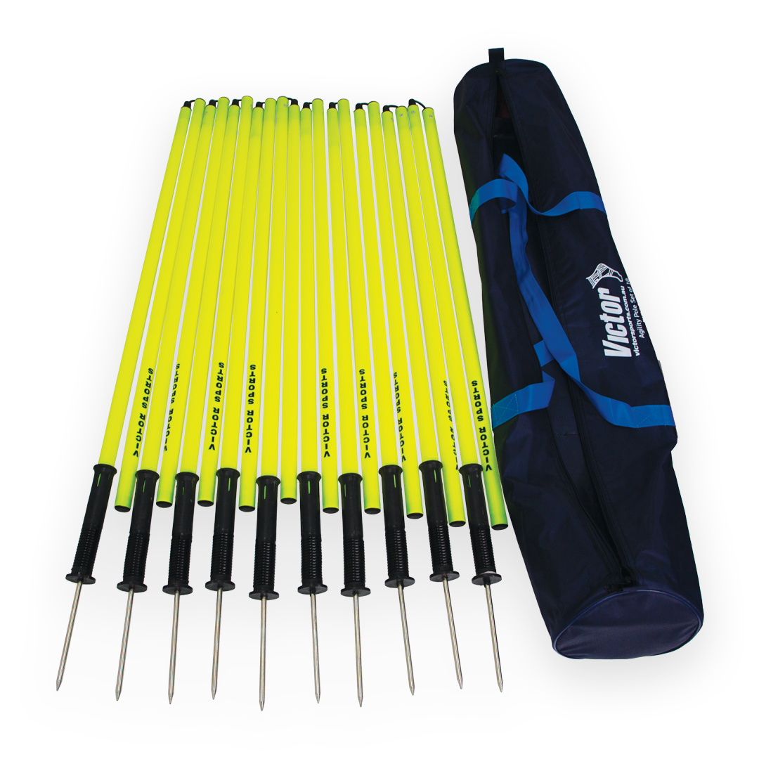 VWOAPS10 Victor Agility Pole Set Of 10 Bag Yellow Blue Main