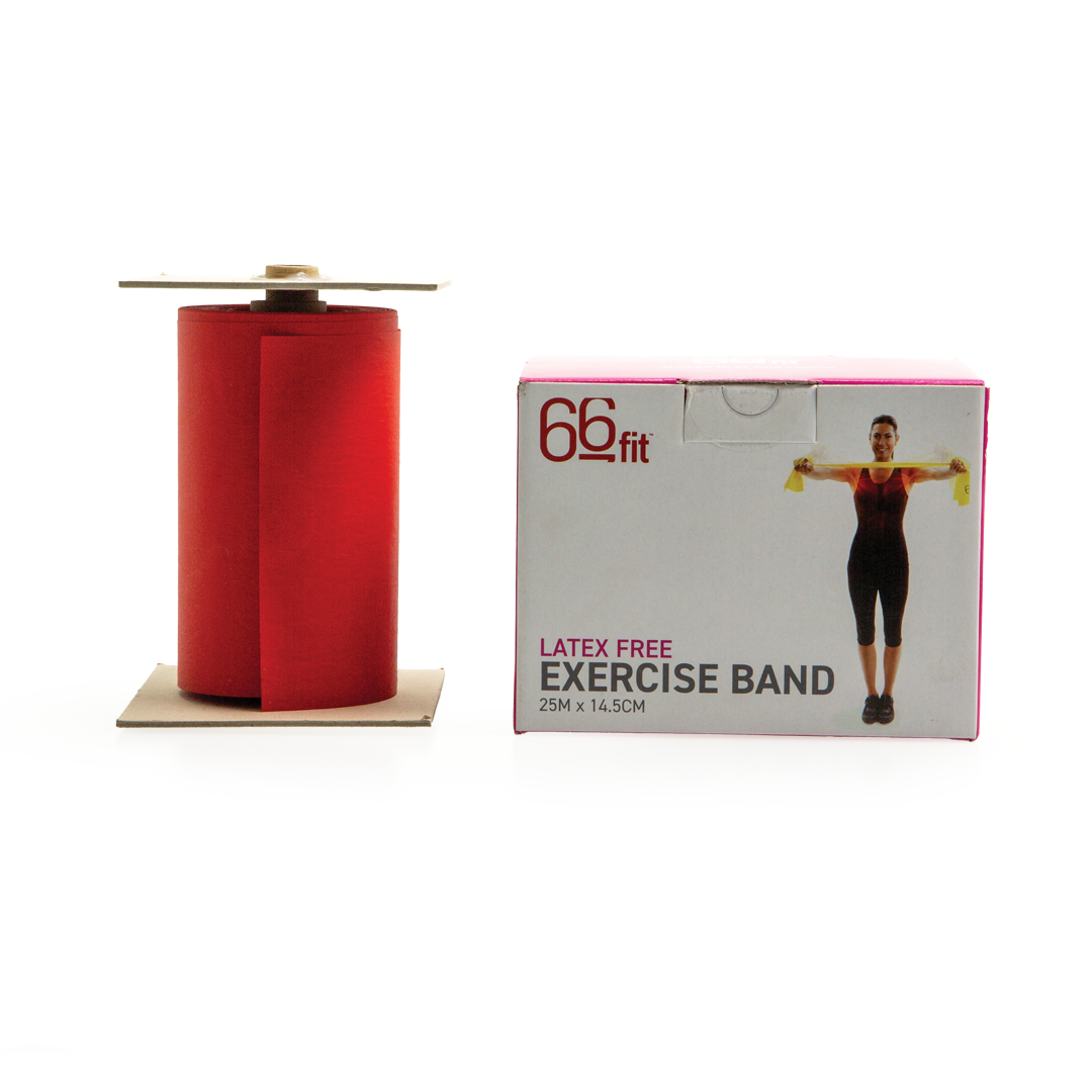 66BANDLF 66fit Band Latex Free 25m Red Product And Package