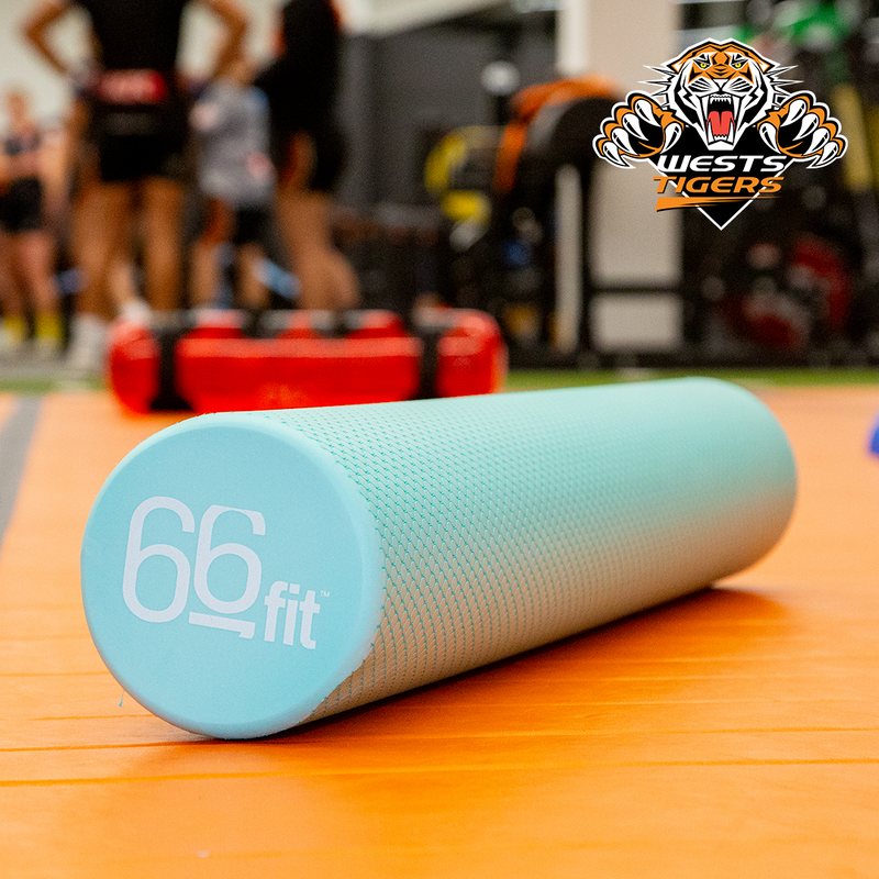 66fit Round Foam Roller With Soft Density - Teal (90cm x 15cm)