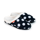 Archline Slippers - Slip On (Orthotic Slippers) Black Polkadot