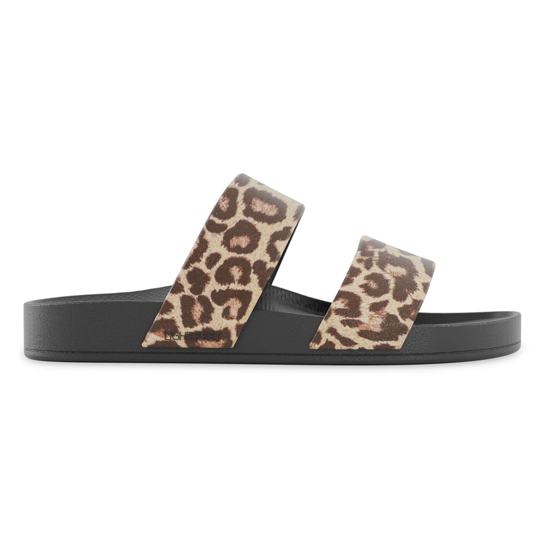 Lightfeet Double Strap Slides - Black Leopard