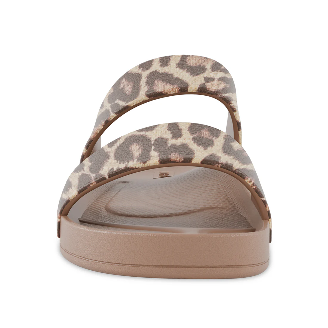 Lightfeet Double Strap Slides - Latte Leopard