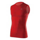 Red sleeveless compression shirt on a white background
