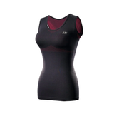 Black core compression top with red accents on a white background