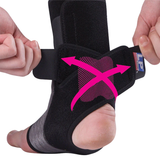 Black ankle support brace demonstration