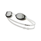 Swimming goggles with 'Just Do It' strap on a white background