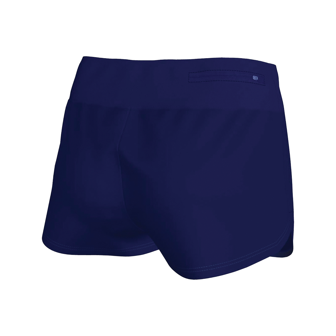 Navy blue shorts on a white background