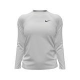 White long-sleeve shirt with Nike logo on a white background