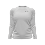 White long-sleeve shirt with Nike logo on a white background