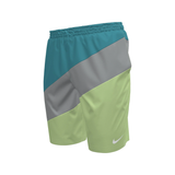 Multicolored shorts with a Nike logo on a white background