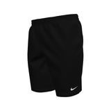 Black shorts with a Nike logo on a white background