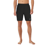 Black Nike shorts worn by a person on a white background