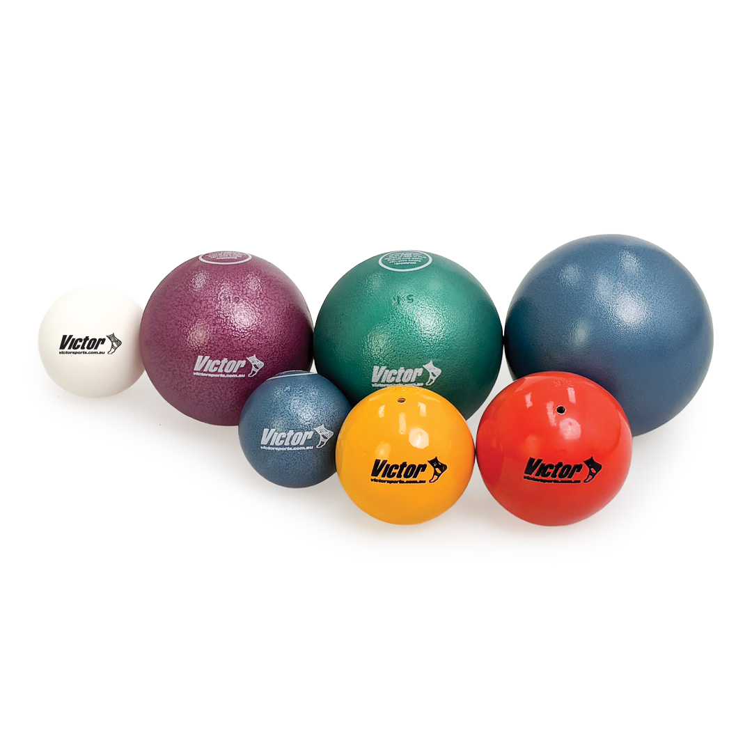 Set of colorful Victor balls on a white background