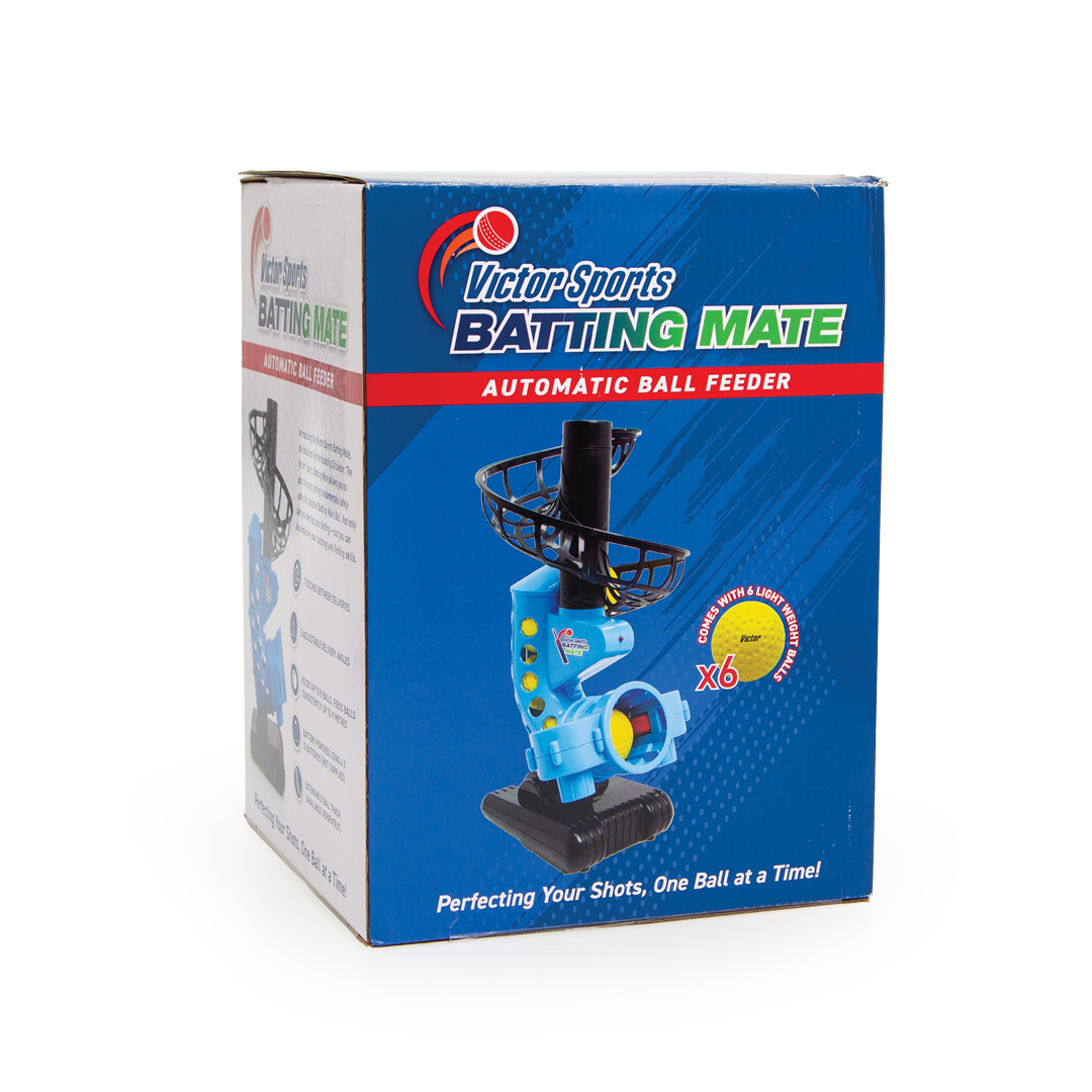 Box of Victor Sports Batting Mate Automatic Ball Feeder on a white background