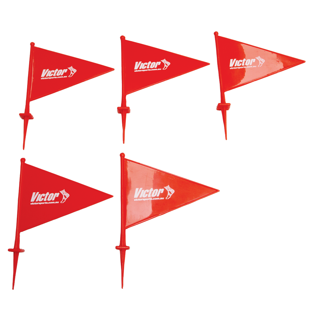 VMAFPS20 Victor Field Marker Flag PVC Set 20 Red 