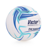 VNBPWH4 Victor Netball Pro Blue Cyan And White Side Angle