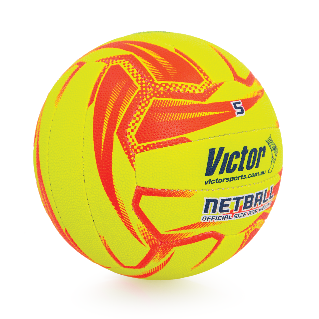 VNBPYE5 Victor Netball Pro Yellow And Orange Size 5 Side Angle