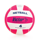 VNBR4 Victor Netball Rubber Pink And White Size 4 Main