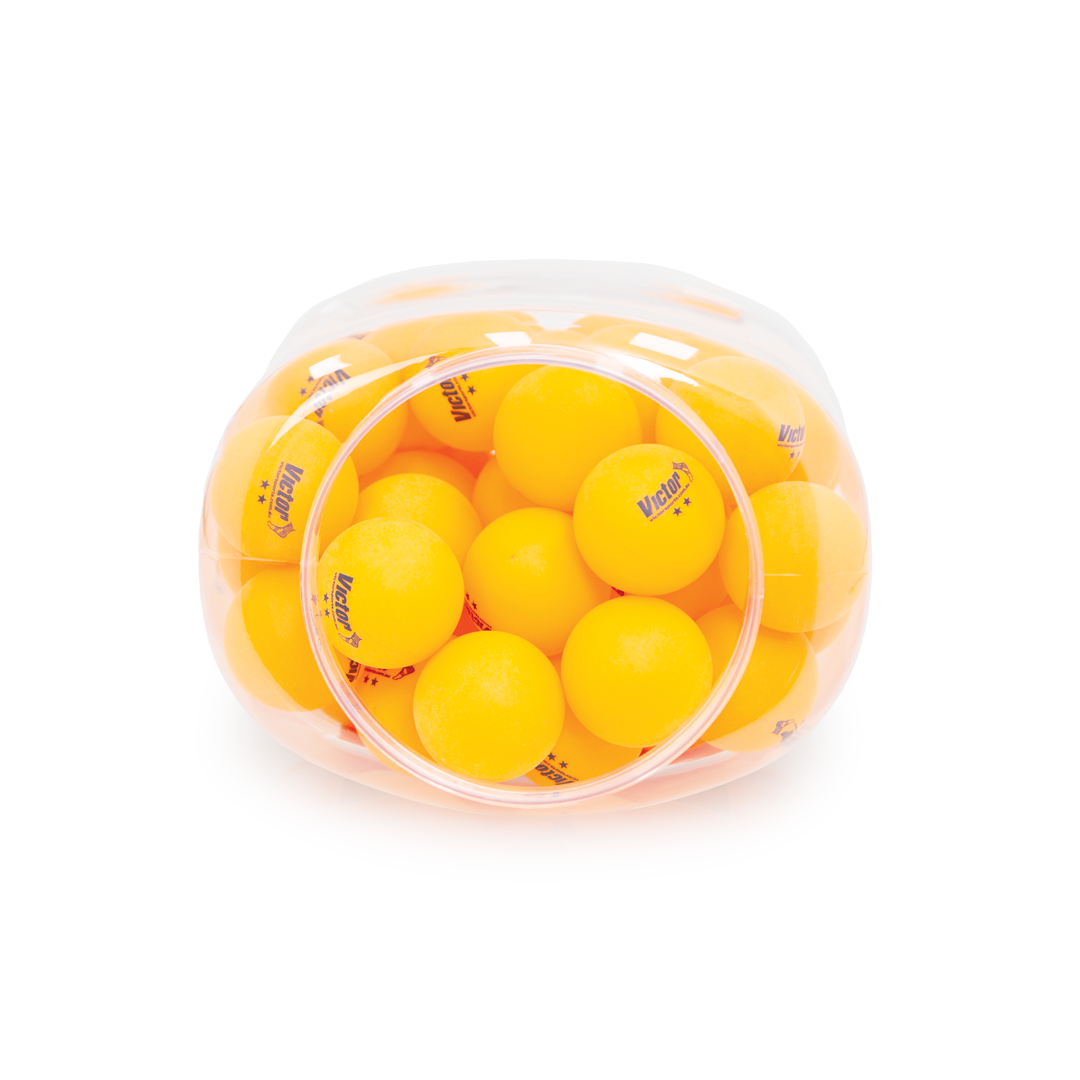 VTTBBO Victor Table Tennis Balls Bucket 5 Dozen Bucket Of 60 Orange Open Top