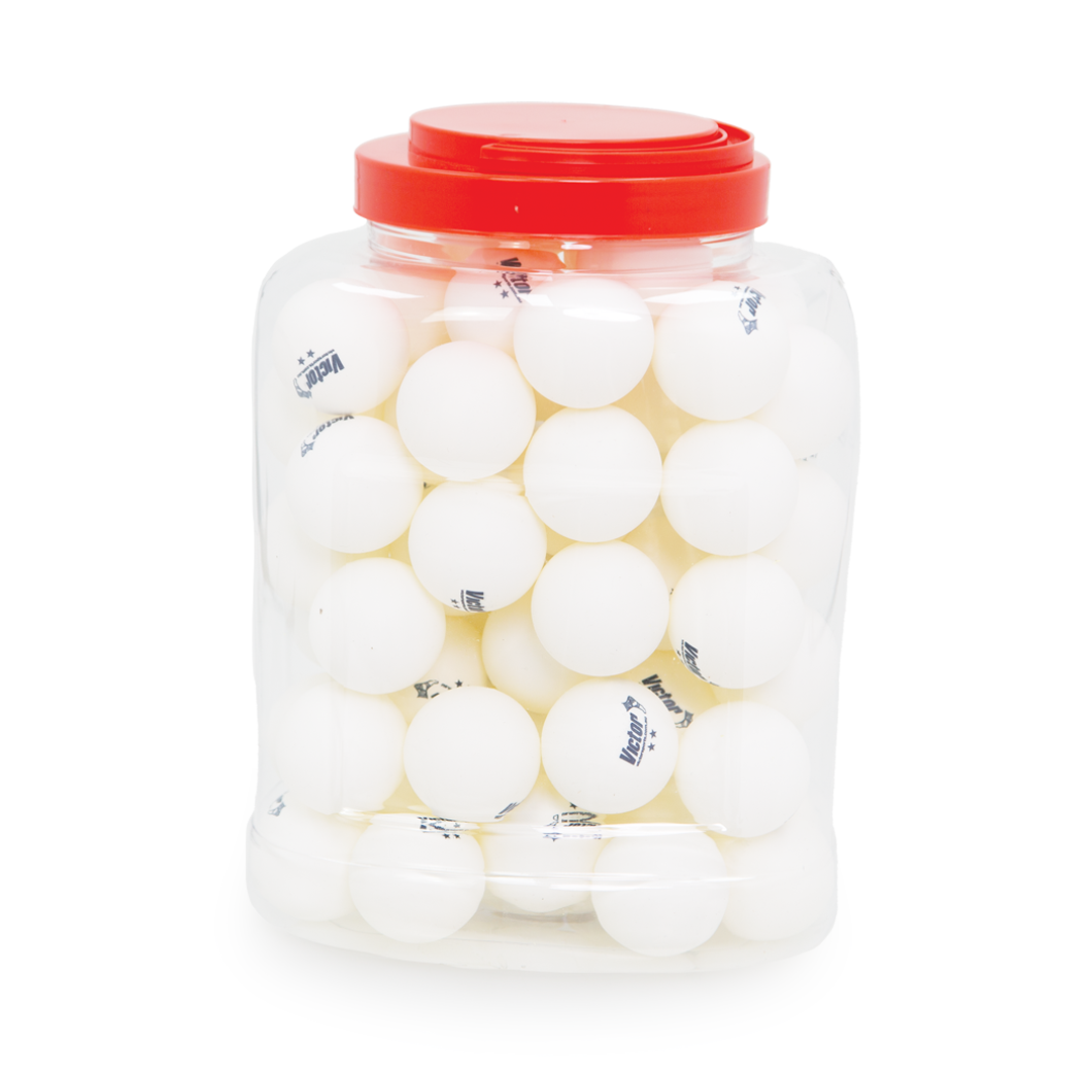 VTTBBW Victor Table Tennis Balls Bucket 5 Dozen Bucket Of 60 White back