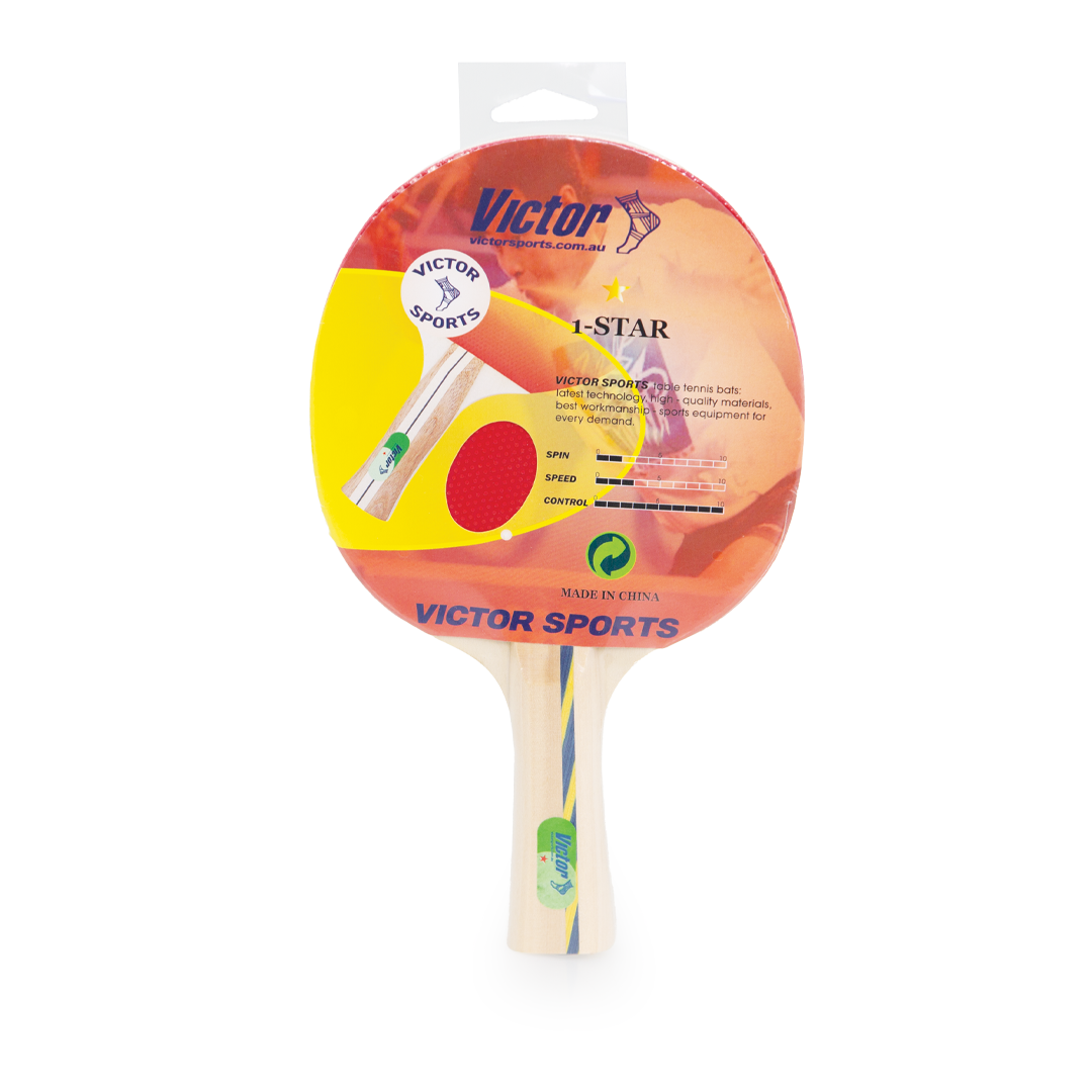VTTBSS1 Victor Table Tennis Bat Superspin 1 Star Ping Pong Paddle Packaging