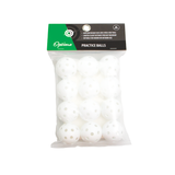 Pack of Optima practice balls with a clear plastic bag on a white background