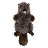 Plush toy resembling a beaver on a white background